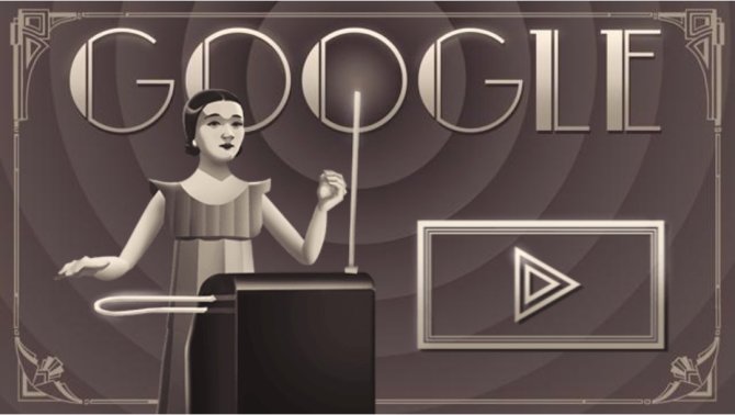 Stop kadras/Clarai Rockmore skirtas „Google“ logotipas