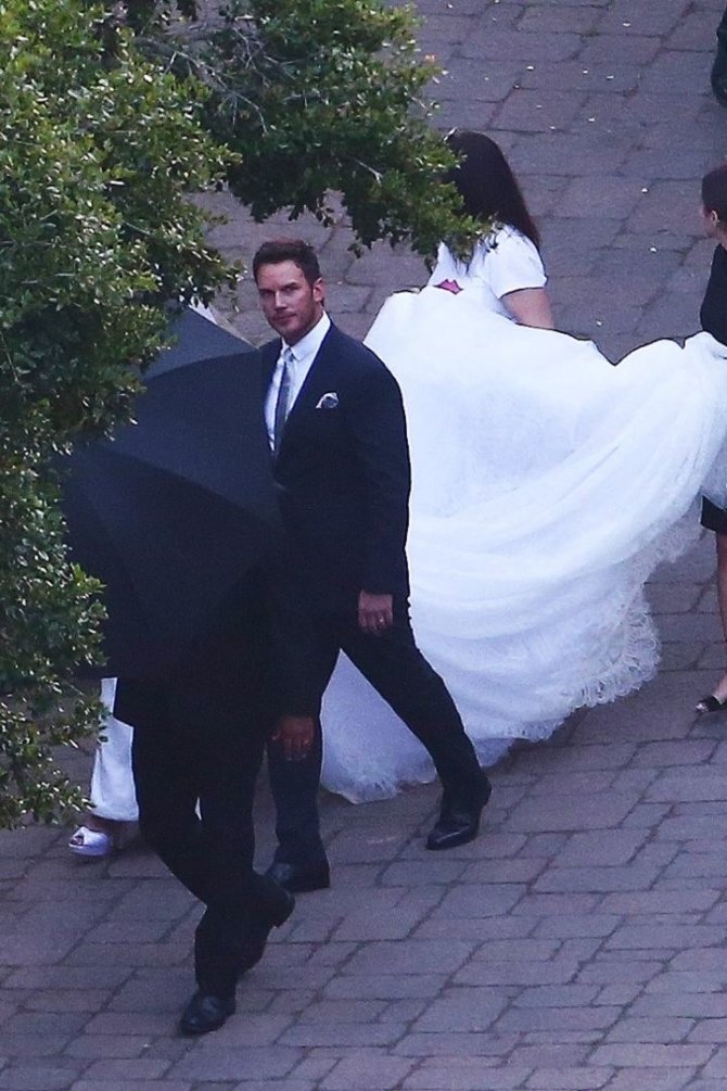 Vida Press nuotr./Chriso Pratto ir Katherine Schwarzenegger vestuvės