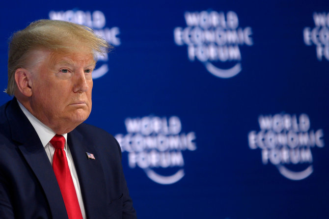 AFP/„Scanpix“ nuotr./Donaldas Trumpas Davose
