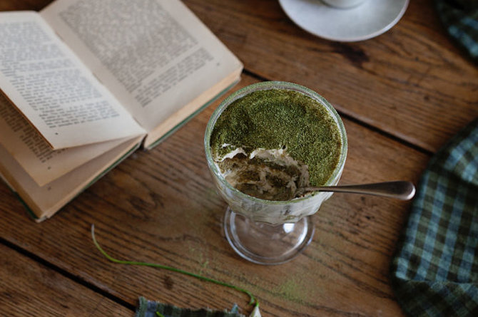 Žaliosios arbatos „matcha“ tiramisu