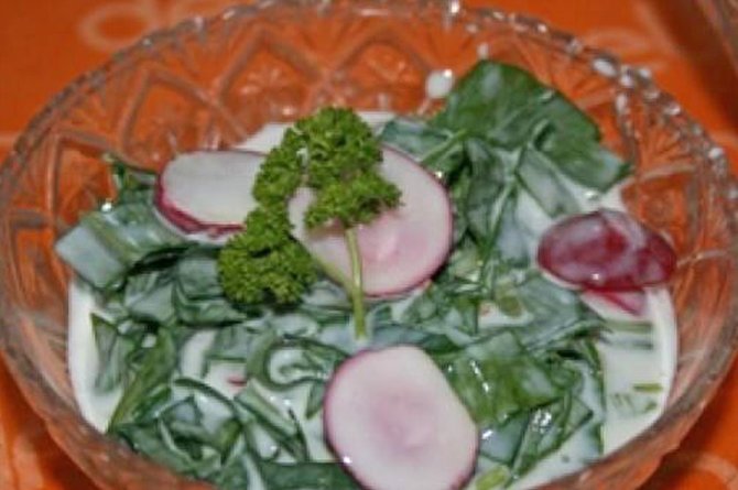 Meškinio česnako salotos