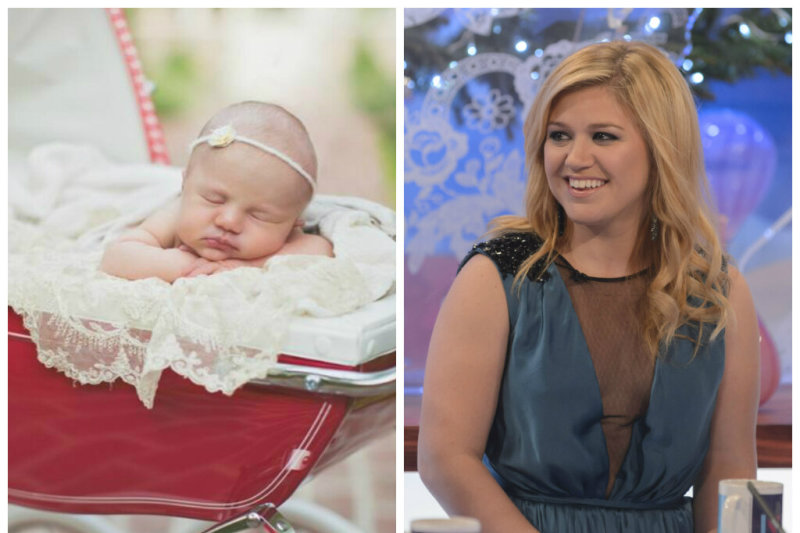 Kelly Clarkson parodė prieš savaitę gimusios dukros nuotrauką