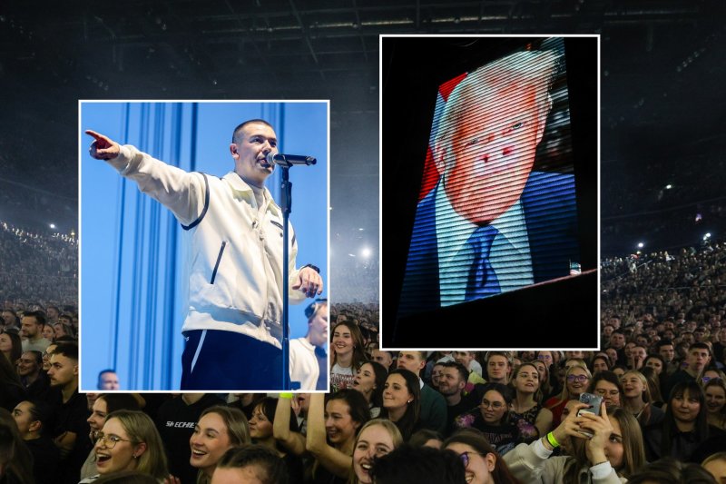 „Lilas ir Innomine“ kirto D.Trumpui – „Žalgirio“ arena to nesitikėjo: „Ajajai – kostiumuotam vyrui taip“