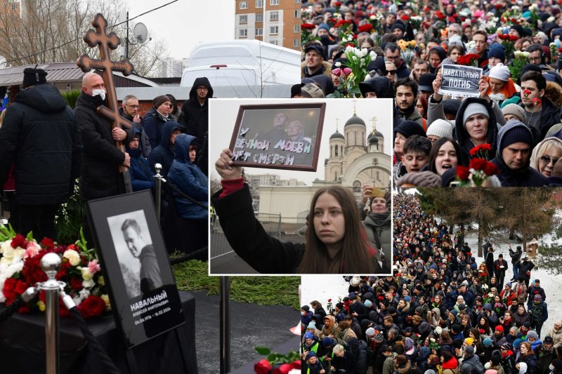 Maskvoje palaidotas A.Navalnas: tūkstančiai žmonių, F.Sinatros daina ir skanduotės „Putinas žudikas“