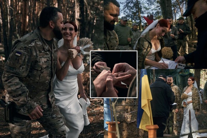 Garsioji Ukrainos snaiperė surengė vestuves fronto linijoje: ceremoniją vedė generolas