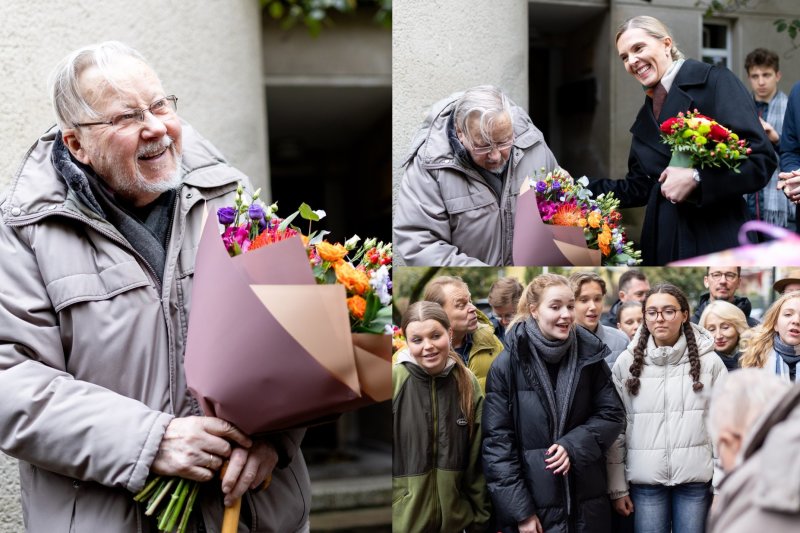 V.Landsbergį su 91-uoju gimtadieniu sveikino būrys bičiulių: dainą užtraukė ir pats sukaktuvininkas