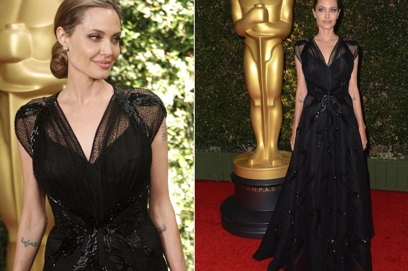 Angelina Jolie su „Atelier Versace“ suknele