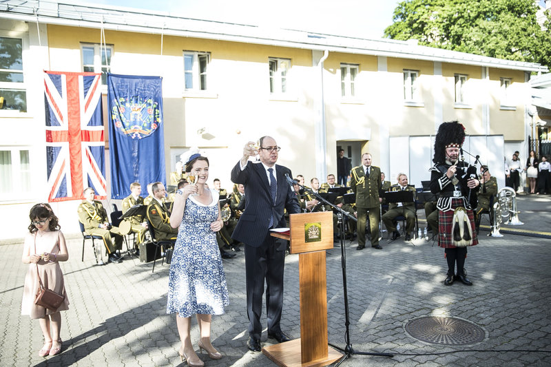 Jungtinės Karalystės ambasadorius Lietuvoje Davidas Huntas su žmona Sarah