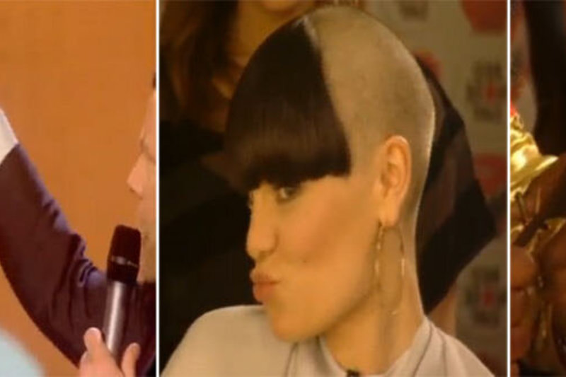 Dainininkė Jessie J per „Raudonos nosies dieną“ galvą nusiskuto plikai