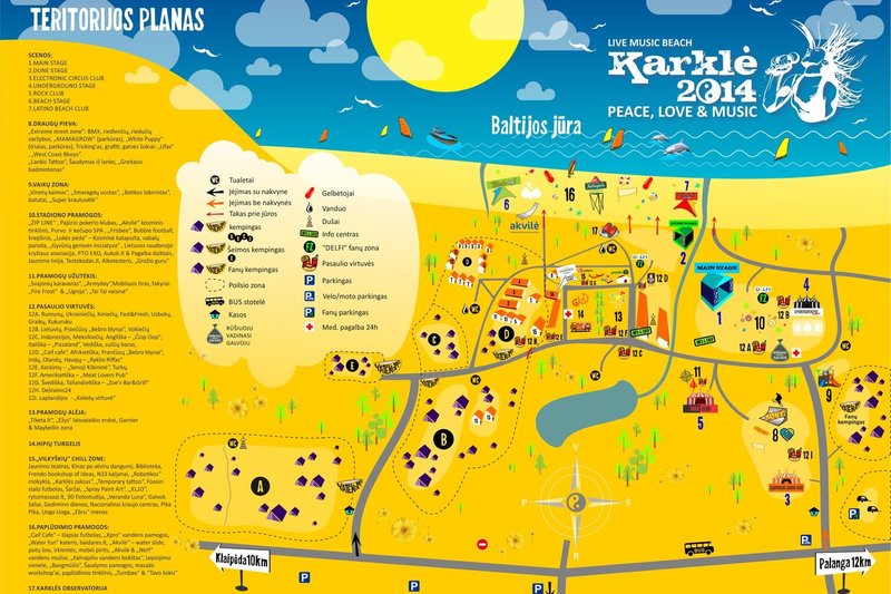 Festivalio „Karklė 2014“ žemėlapis