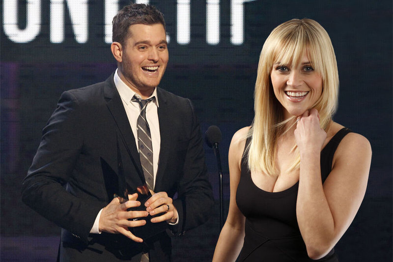 Aktorė Reese Witherspoon su dainininku Michaelu Buble'u įrašys dainą