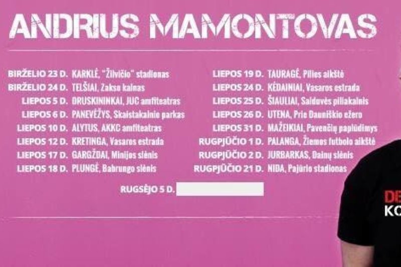 Andriaus Mamontovos koncertinio turo „Degančios akys“ datos