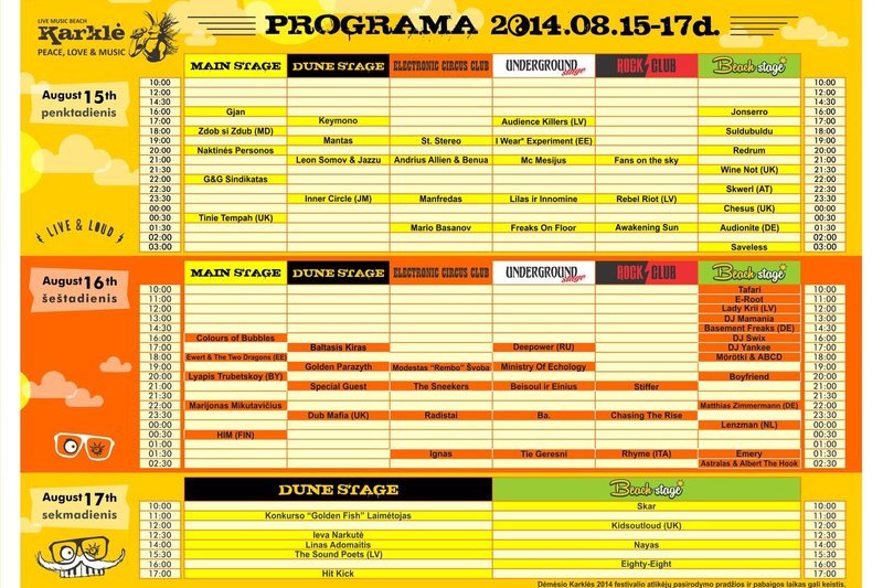 Festivalio „Karklė“ programa