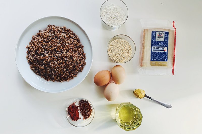 Ingredientai grikių „arancini“