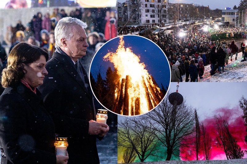 Prie Televizijos bokšto – jautrus Sausio 13-osios minėjimas: laužas aukoms ir šimtai žmonių