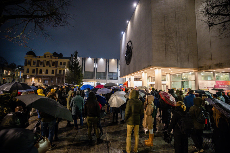 Protestas „Dešimt minučių tylos“ Kaune