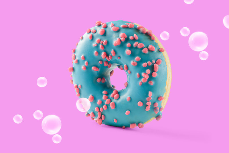 Spurga DONUT „Bubble gum išdaiga“ (be įdaro)