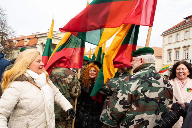 Trijų Baltijos valstybių vėliavų pakėlimo ceremonija Vilniuje, S. Daukanto aikštėje/ Gretos Skaraitienės „ŽMONĖS Foto“ nuotr.