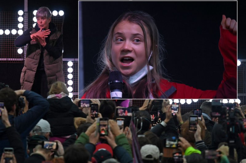 Greta Thunberg Glazge, kur vyko Jungtinių Tautų klimato konferencija