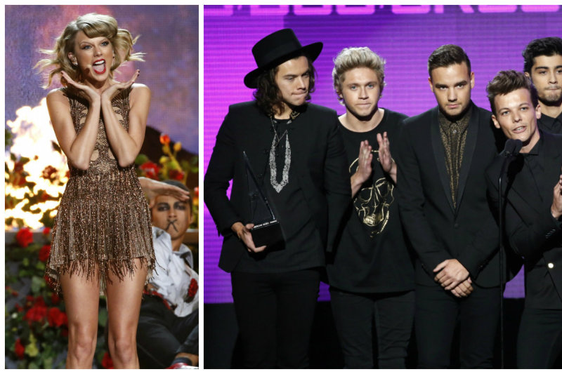 Taylor Swift, „One Direction“ ir Ariana Grande