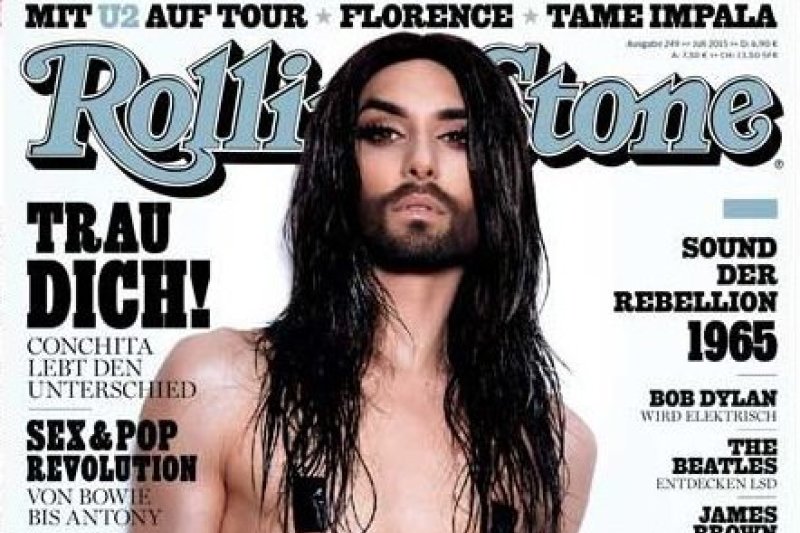 Pusnuogė Conchita Wurst papuošė vokiško žurnalo „Rolling Stones“ viršelį