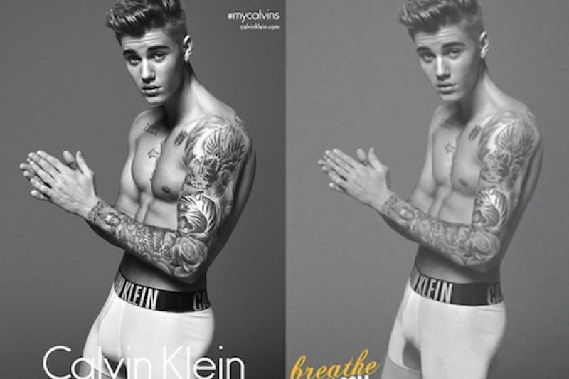 „Calvin Klein“ Justinui Bieberiui fotošopu padidino ir raumenis, ir vyrišką pasididžiavimą