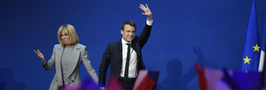 Emmanuelis Macron su žmona Brigitte Trogneux