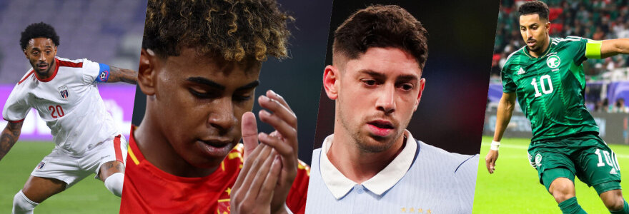 H grupėje i&scaron;vysime ir vienus ry&scaron;kiausių futbolo talentų - Lamine'ą Ymalį (antras i&scaron; kairės) ir Federico Valverdę (antras i&scaron; de&scaron;inės).