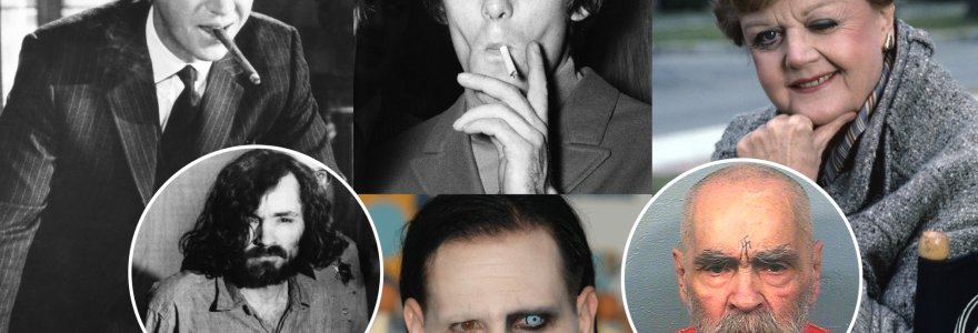 Charlesas Mansonas, Steve'as McQueenas, Dennisas Wilsonas, Marilyn Mansonas, Angela Lansbury