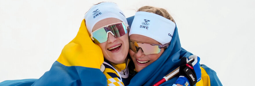 &Scaron;vedijos atstovės Frida Karlsson ir Ebba Andersson
