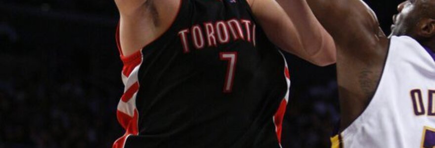 Andrea Bargnani metimas ir Lamaro Odomo gynimas