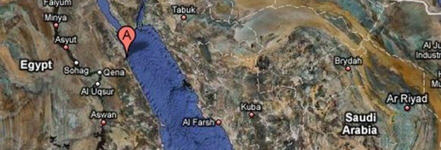 Žemėlapyje pažymėtas Egipto uostamiestis Safaga.