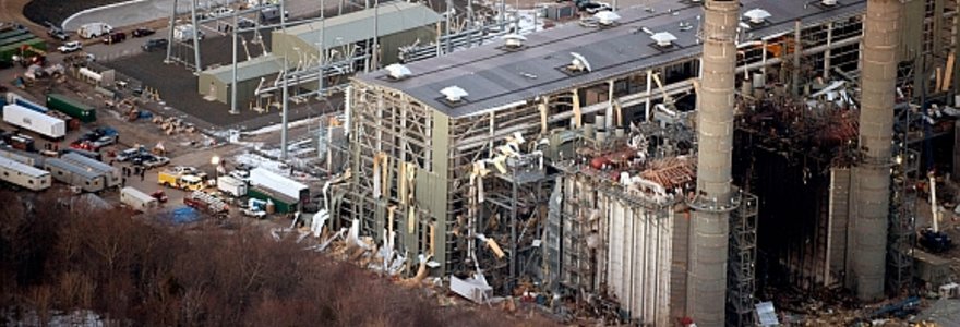 „Kleen Energy“ elektrinės pastatas po sprogimo