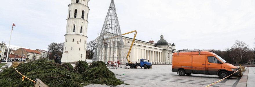 Kalėdų eglė Katedros aikštėje