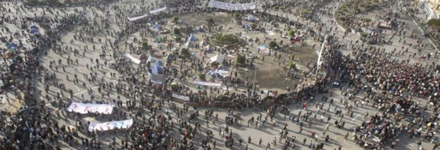 Protestuotojai Tahriro aikštėje