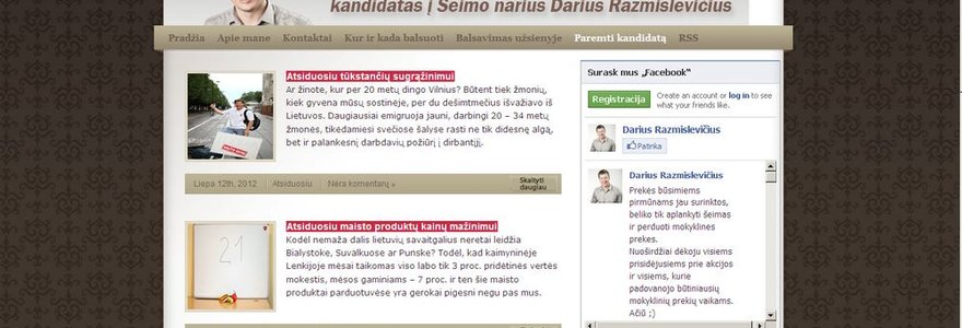 Kandidato D.Razmislevičiaus svetainė