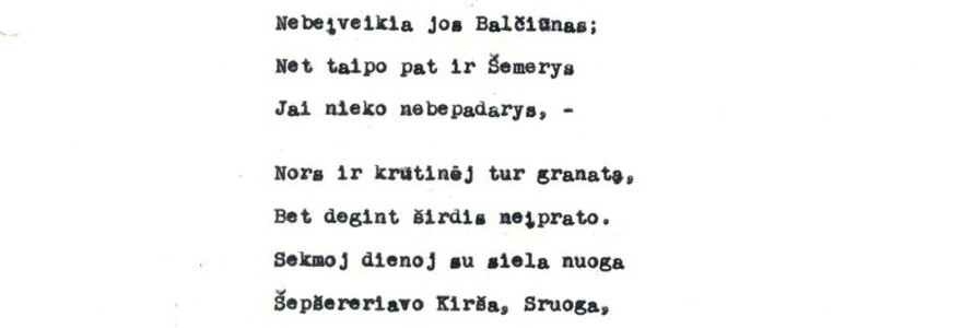 L. &Scaron;merauskienės sudaryto Salio &Scaron;emerio atsiminimų apie &bdquo;Keturių vėjų&ldquo; laikotarpį rinkinio fragmentai 1982-06-01