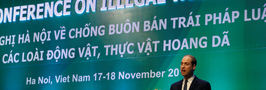 Princas Williamas kalba Hanojuje vykstančioje Nelegalios prekybos laukiniais gyvūnais konferencijoje.