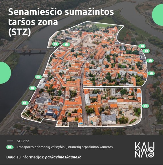 Kauno miesto savivaldybės nuotr./Sumažintos taršos zona Kauno senamiestyje