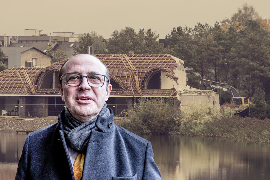 Alvydo Lukoševičiaus ir 15min nuotr./Griaunamos Vijūnėlės dvaro sienos ir Ričardas Malinauskas