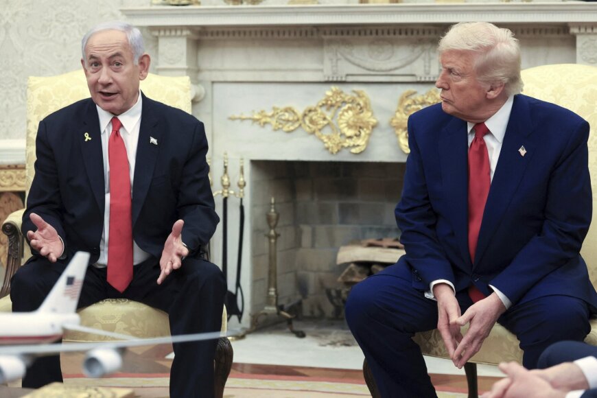 Benjaminas Netanyahu ir Donaldas Trumpas / / AP