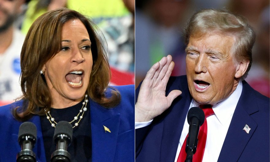 AFP/„Scanpix“ nuotr./Kamala Harris ir Donaldas Trumpas