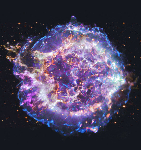 NASA/CXC/SAO; Optical: NASA/STScI; Radio: NSF/NRAO/VLA/Cassiopeia A supernova