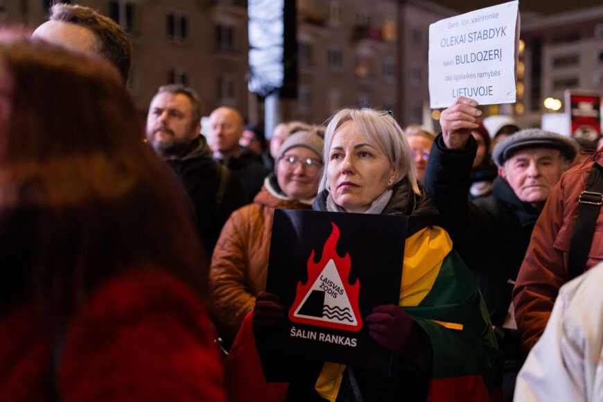 Patricija Adamovič / BNS/Trečiadienio protestas „Šalin rankas nuo laisvo žodžio!“