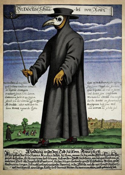 Wikipedia.org nuotr. / Tipinė maro gydytojo apranga viduramžiais