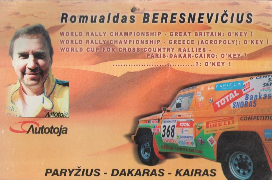 R.Žičkaus archyvo nuotr./2000 m. R. Beresnevičius su A.Lekavičiumi įveikė Dakaro trasą