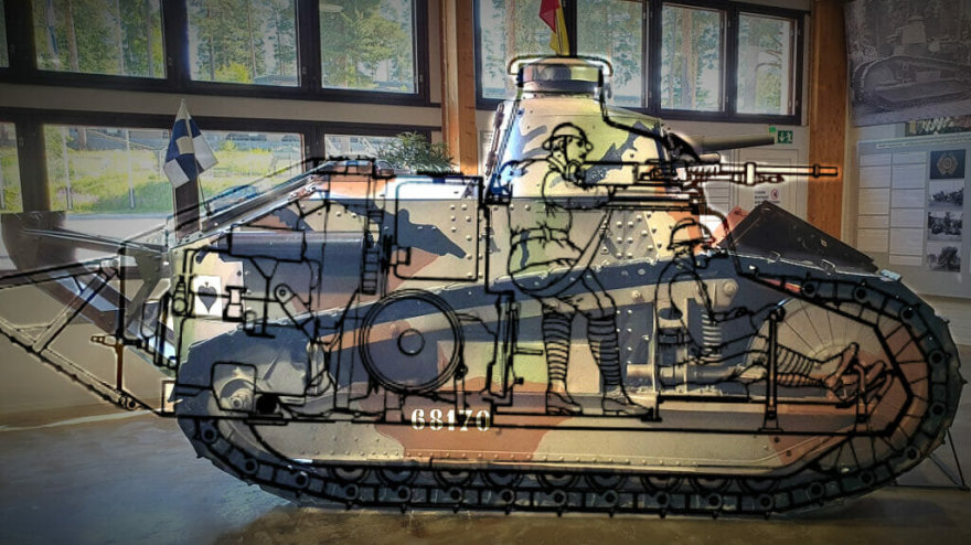 Renault FT vidaus erdvės vizualizacija.