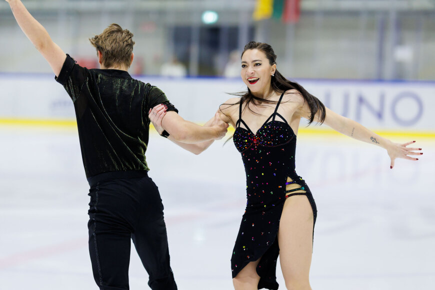 Eriko Ovčarenko / BNS nuotr./Saulius Ambrulevičius ir Allison Reed