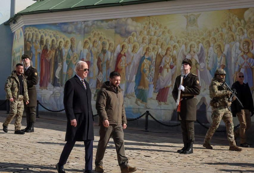 „Reuters“/„Scanpix“ nuotr./Joe Bidenas lankėsi Kyjive