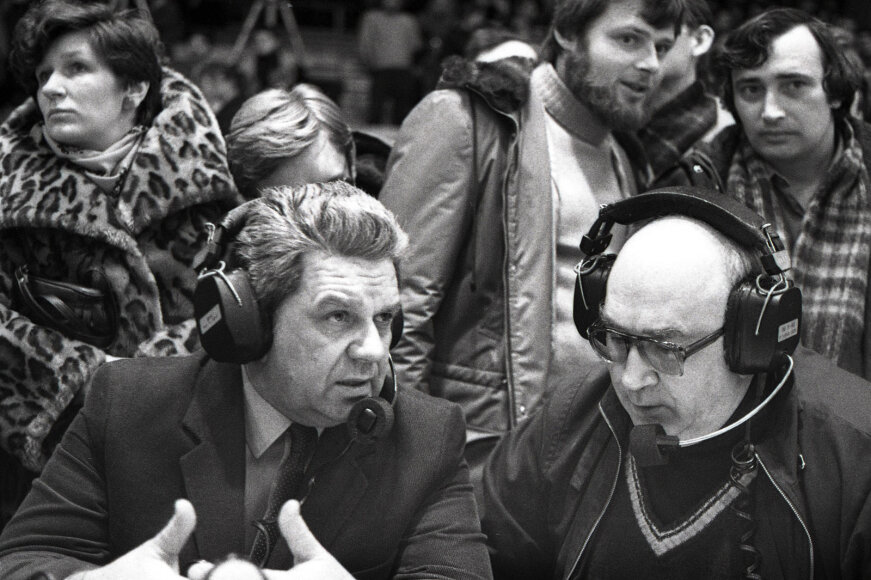 Alfredo Pliadžio nuotr./Virgilijus Mundrys (kairėje) ir Vladas Garastas 1986 metais